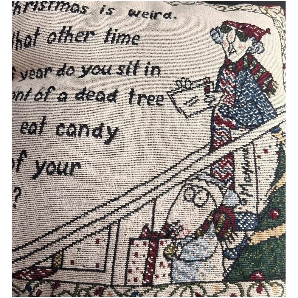 Maxine Hallmark Christmas Is Weird‎ Sarcastic Woven Tapestry Throw Pillow